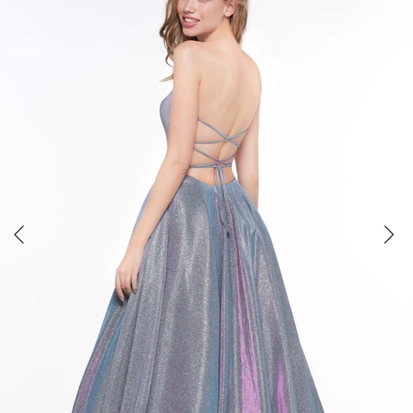 Aqua/Lilac Formal ball gown with lace up b… - Picture 2 of 3